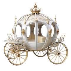 Tale fairy carriage cinderella classic coach cut Isolated on transparent background.