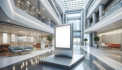 white billboard in lobby room interior design