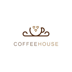 Coffee cup logo design, Coffee store logo design

