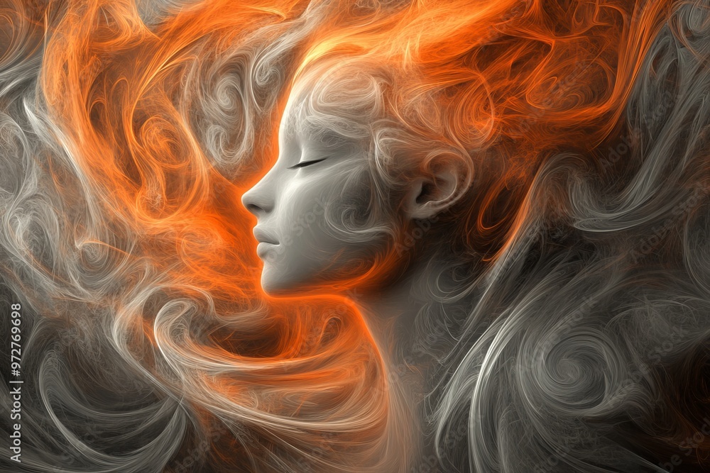 Poster with the help of generative ai, this picture was created of a mysterious creature goddess with a wre