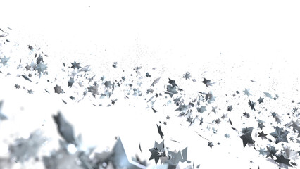 Celestial Christmas Plummet: Dynamic 3D Illustration of Falling Festive Celestial Objects