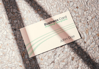 Business Card on Ground Mockup