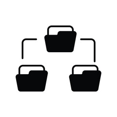 folder  glyph icon with white background vector stock illustration