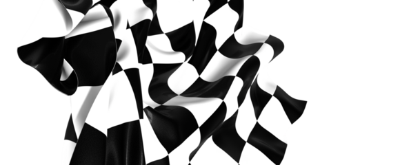 The checkered flag waves in the wind Victory is in sight