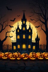 halloween background with castle