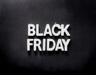 Black friday tag isolated on black background with copy space