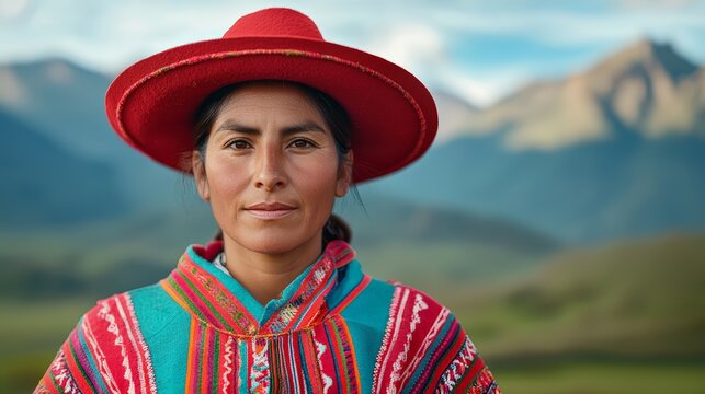 Quechua woman in Andes
