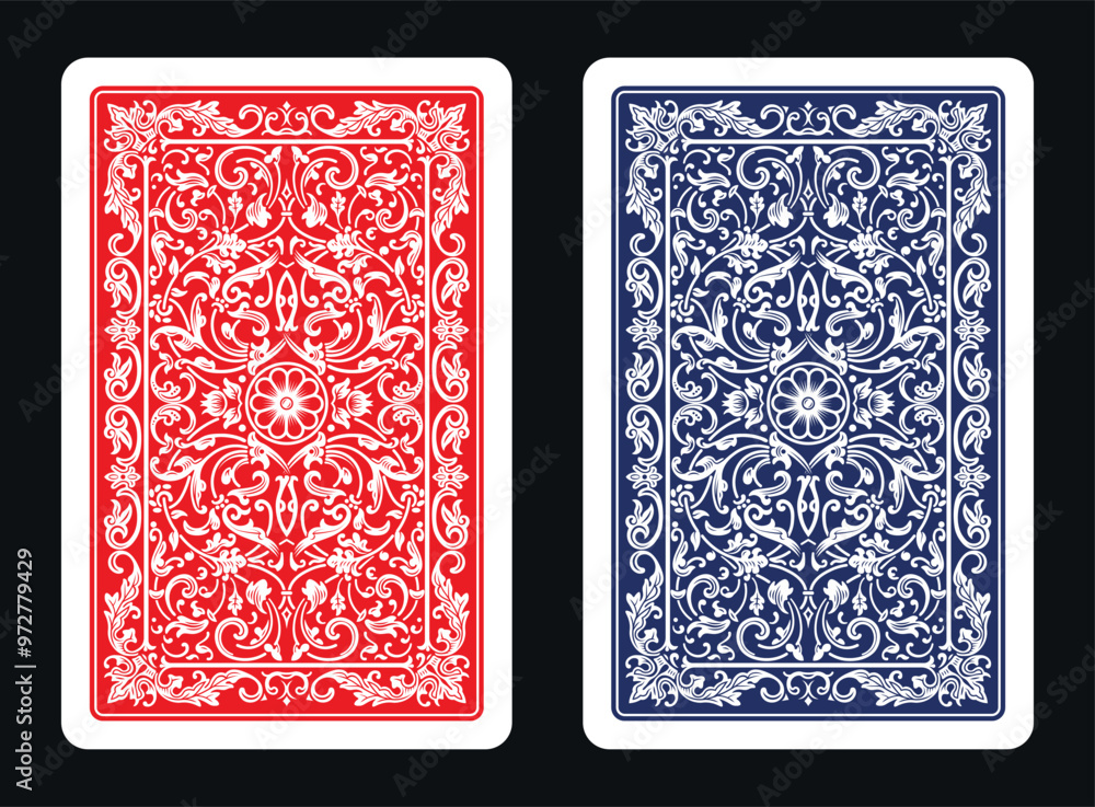 Wall mural the reverse side of a playing card - back side reverse of playing cards pattern vector 31