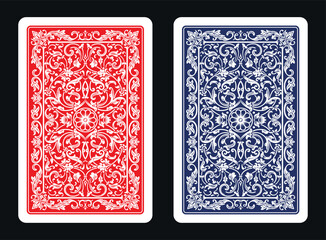 The reverse side of a playing card - back side reverse of playing cards pattern vector 31