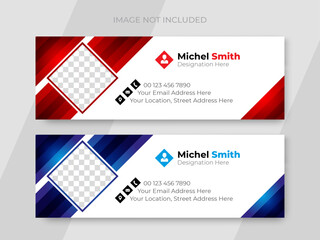 Modern and professional multipurpose email signature template design or business email footer