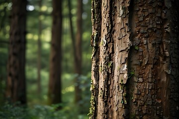Obraz premium close up of trunk of tree in forest