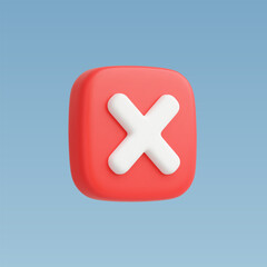 Fototapeta premium 3d Realistic Cross checkmark sign vector illustration