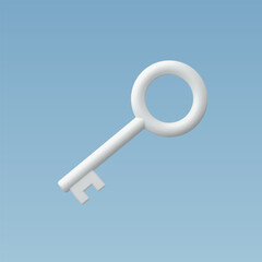 3d Realistic Key icon vector Illustration