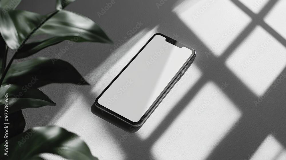 Wall mural screen phone mockup