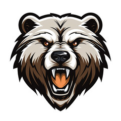 Collection of Angry Roaring Bear Head Logo Designs Isolated