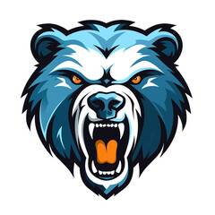 Collection of Angry Roaring Bear Head Logo Designs Isolated