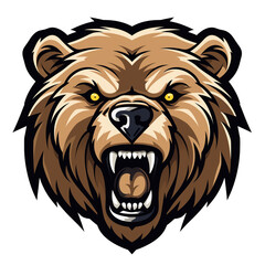 Collection of Angry Roaring Bear Head Logo Designs Isolated