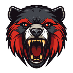 Collection of Angry Roaring Bear Head Logo Designs Isolated