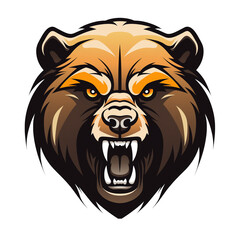 Collection of Angry Roaring Bear Head Logo Designs Isolated