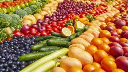 Bright Close-Up of Fresh Fruits and Vegetables Inspiring Healthy Eating Choices