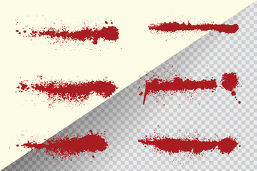 spray or splashes of blood, red ink, etc