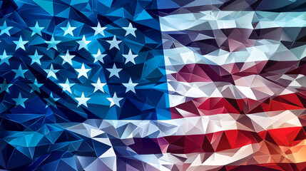 Obraz premium A flag with stars and stripes is shown in a stylized way