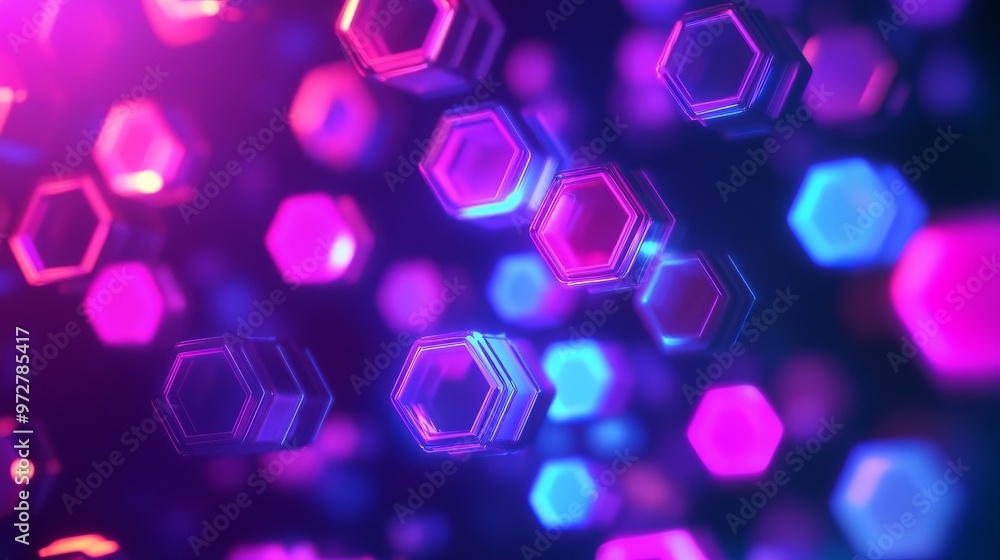 Poster digital hexagon abstract background