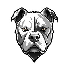 Collection of Angry Staring Pitbull Head Logo Designs Isolated
