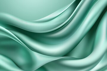 Obraz premium Soft mint fabric flowing elegantly in smooth waves.