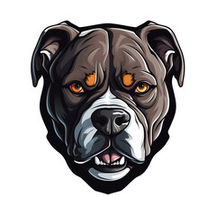 Collection of Angry Staring Pitbull Head Logo Designs Isolated