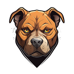 Collection of Angry Staring Pitbull Head Logo Designs Isolated