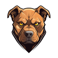 Collection of Angry Staring Pitbull Head Logo Designs Isolated