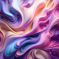 Abstract Liquid Marble Art with Vibrant Pink, Blue, and Yellow Colors in Fluid Motion