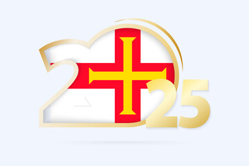 Year 2025 with Guernsey Flag pattern.