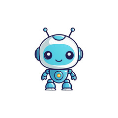 Collection of Cute Little Robot Logo Designs Isolated