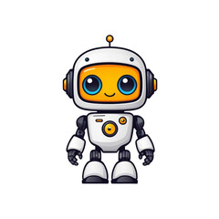 Collection of Cute Little Robot Logo Designs Isolated