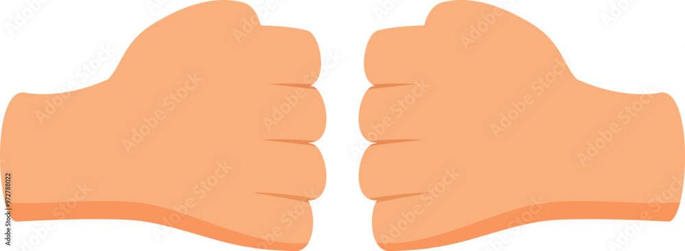 Poster two hands are touching each other in a fist bump, a gesture of unity and respect