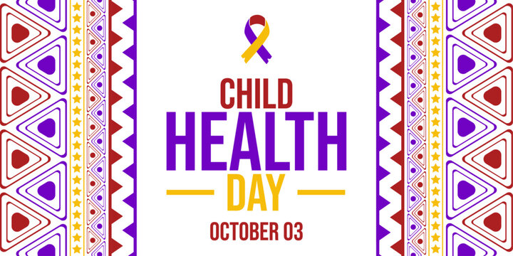 Child Health Day. October 03 is observed as Child Health Day. Child Health Day background, banner, wallpaper, poster, cards. Vector.