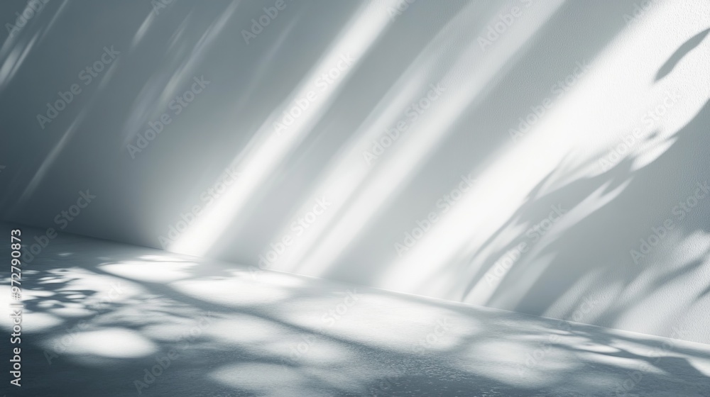 Poster blurred overlay effect for photo and mockups. wall texture with organic drop diagonal shadow and ray