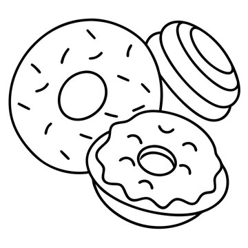 recommend clip art: candy donuts outline coloring book page line art drawing