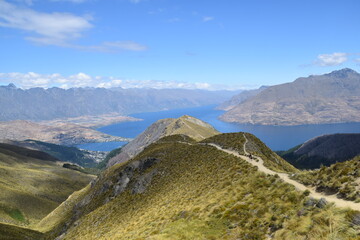 Hiking up the beautiful Ben Lomond mountain outside of Queenstown, New Zealand