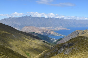 Hiking up the beautiful Ben Lomond mountain outside of Queenstown, New Zealand