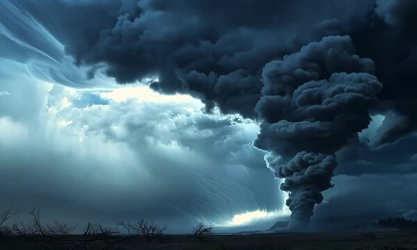 Tornado funnel cloud forming, Video