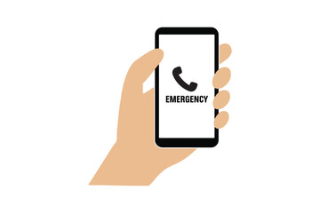 Illustration shows a hand holding a smartphone displaying an 