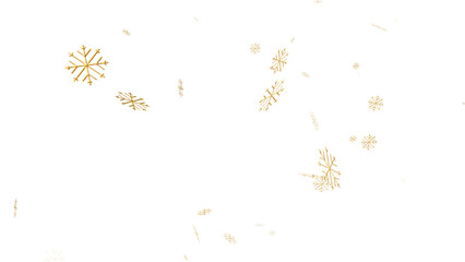 snowflakes golden of christmas transparent png or isolated background, snowflake particle or christmas poster element. 