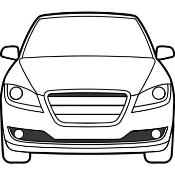 recommend clip art: car front view outline coloring book page line art drawing