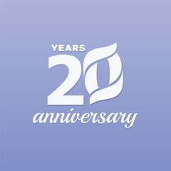 20 Years Anniversary Celebration Number Vector Design Collection