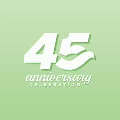 45 Years Anniversary Celebration Number Vector Design Collection