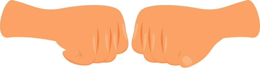 Two hands bumping fists together in a gesture of respect, teamwork, or congratulations