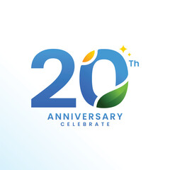 20 Th Anniversary Celebration Number Vector Design Collection